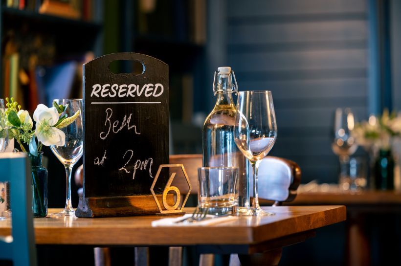 table reserved sign